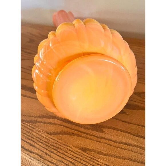 Vintage MCM L.E. Smith Bittersweet Ribbed Tall Vase 24" Orange Yellow - Picture 8 of 9